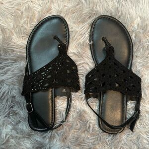 Black sparkly sandals